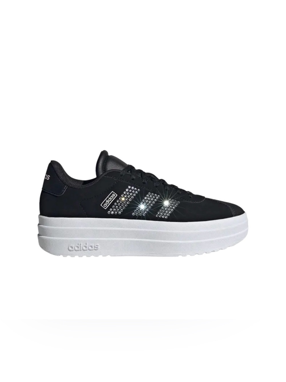 NWOB Girl’s adidas VL Court Bold Platform Sneakers Black & White - Size 3.5